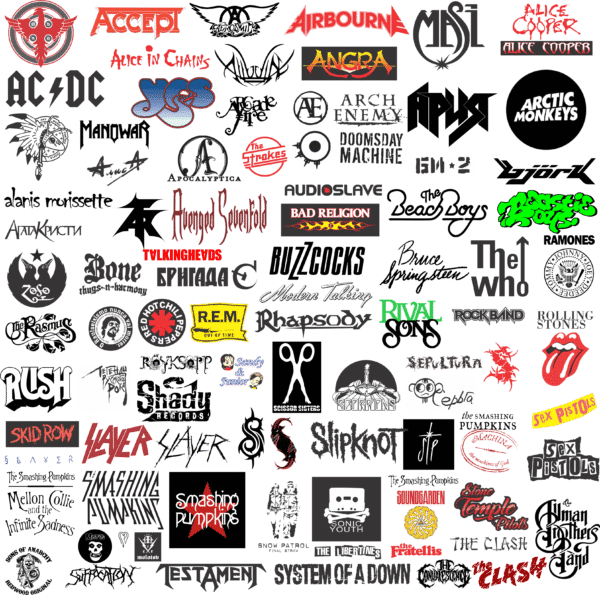 Pack 250 Vectores Logos Bandas Rock Y Metal Internacional - Image 3