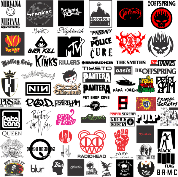 Pack 250 Vectores Logos Bandas Rock Y Metal Internacional - Image 4