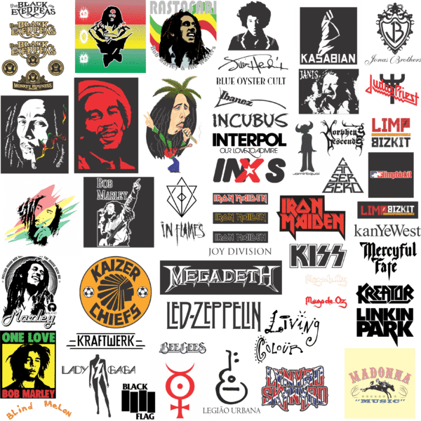 Pack 250 Vectores Logos Bandas Rock Y Metal Internacional - Image 5