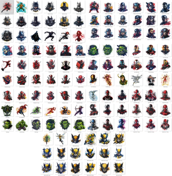 Pack de 130 Diseños PNG de Superhéroes - Image 3
