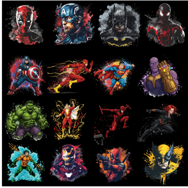 Pack de 130 Diseños PNG de Superhéroes - Image 2