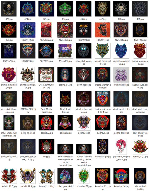 Pack de +300 Máscaras Ronin, Oni, Geisha - Image 4