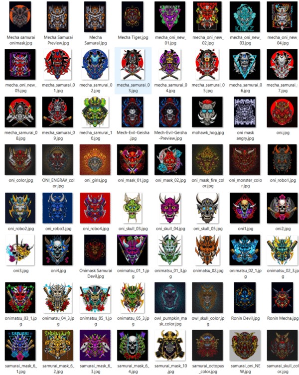 Pack de +300 Máscaras Ronin, Oni, Geisha - Image 5