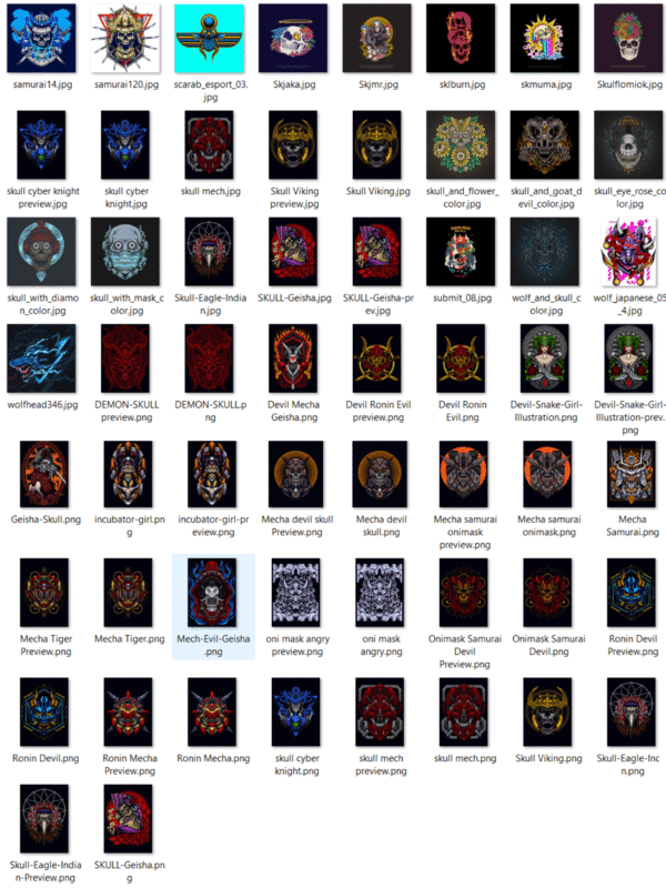 Pack de +300 Máscaras Ronin, Oni, Geisha - Image 6