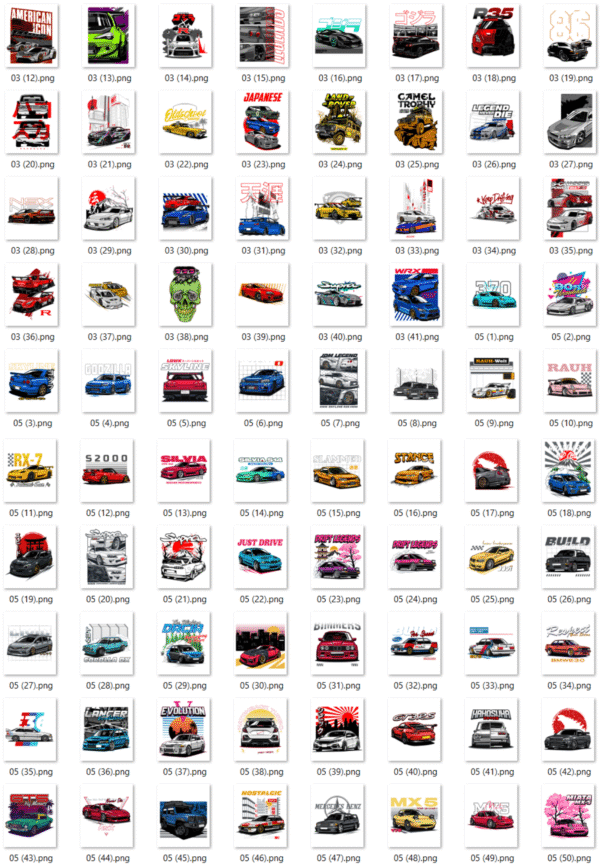 Pack +300 Vectores De Automóviles Remeras DTF Sublimación - Image 5