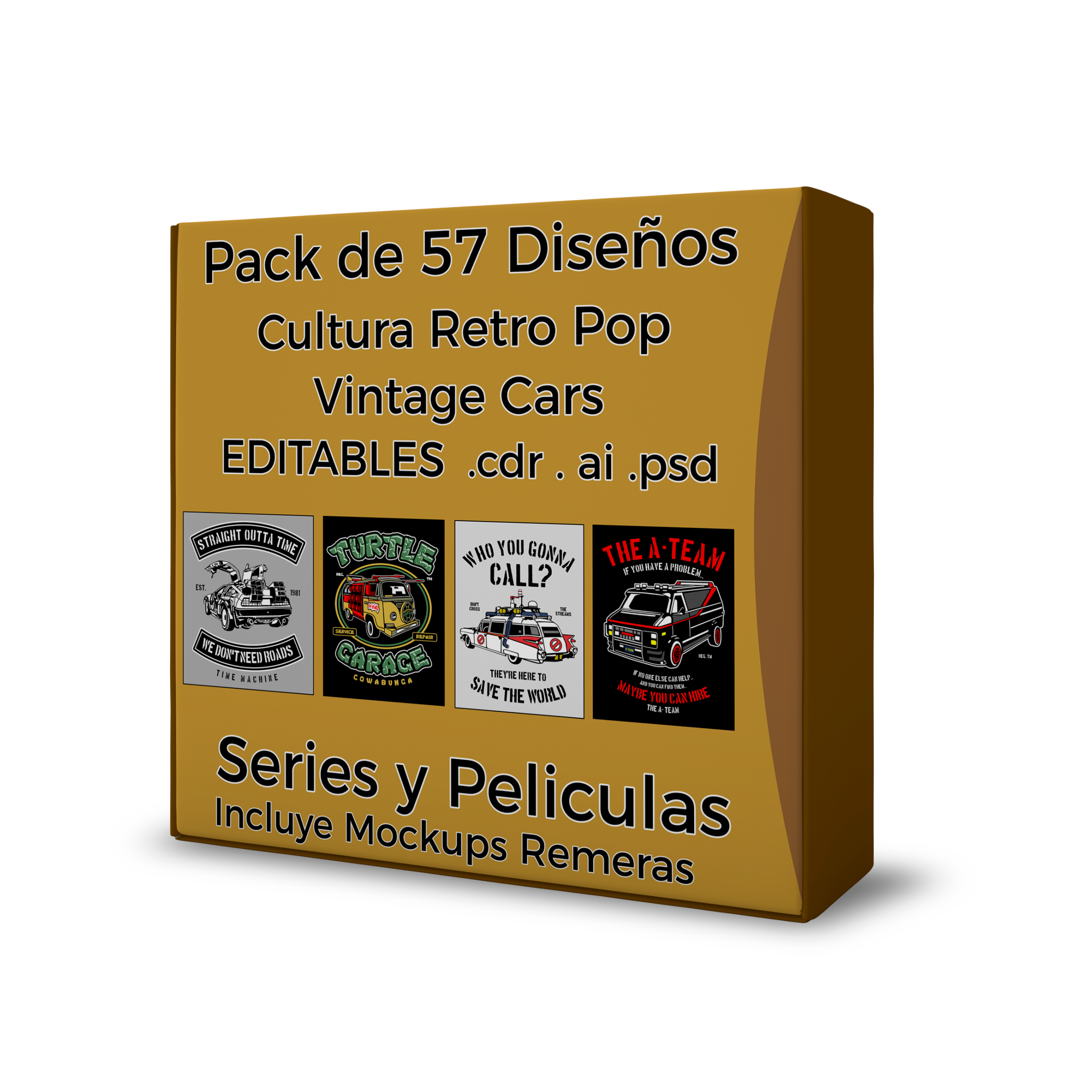 Pack de 57 diseños Autos Cultura Retro Pop Vintage