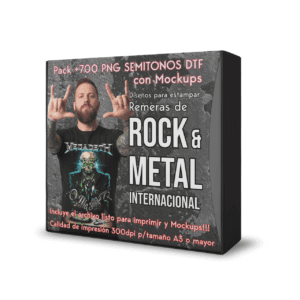Pack 700 PNG Semitonos DTF Rock y Metal Internacional