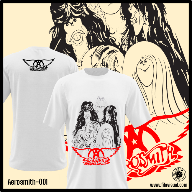 Aerosmith-001 - Remera de Aerosmith - Algodón Estampado
