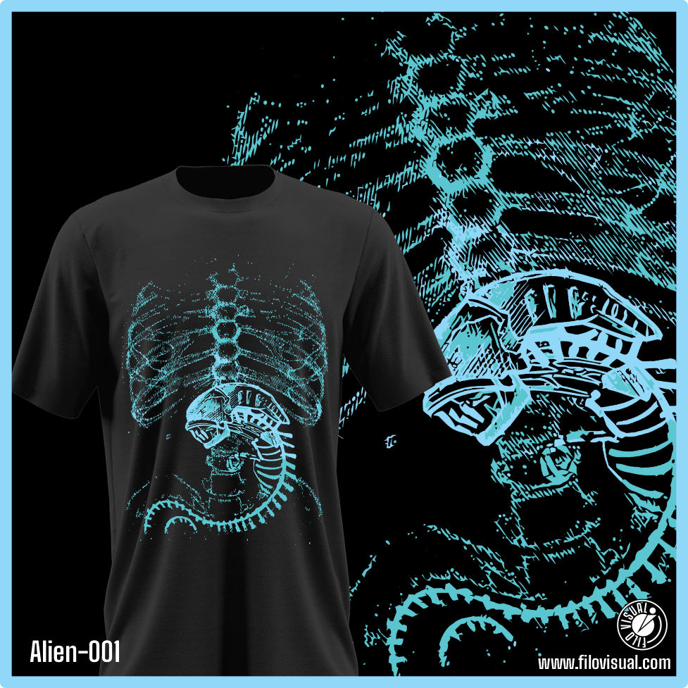 Alien-001 - Diseño de Alien - Remera de Algodón