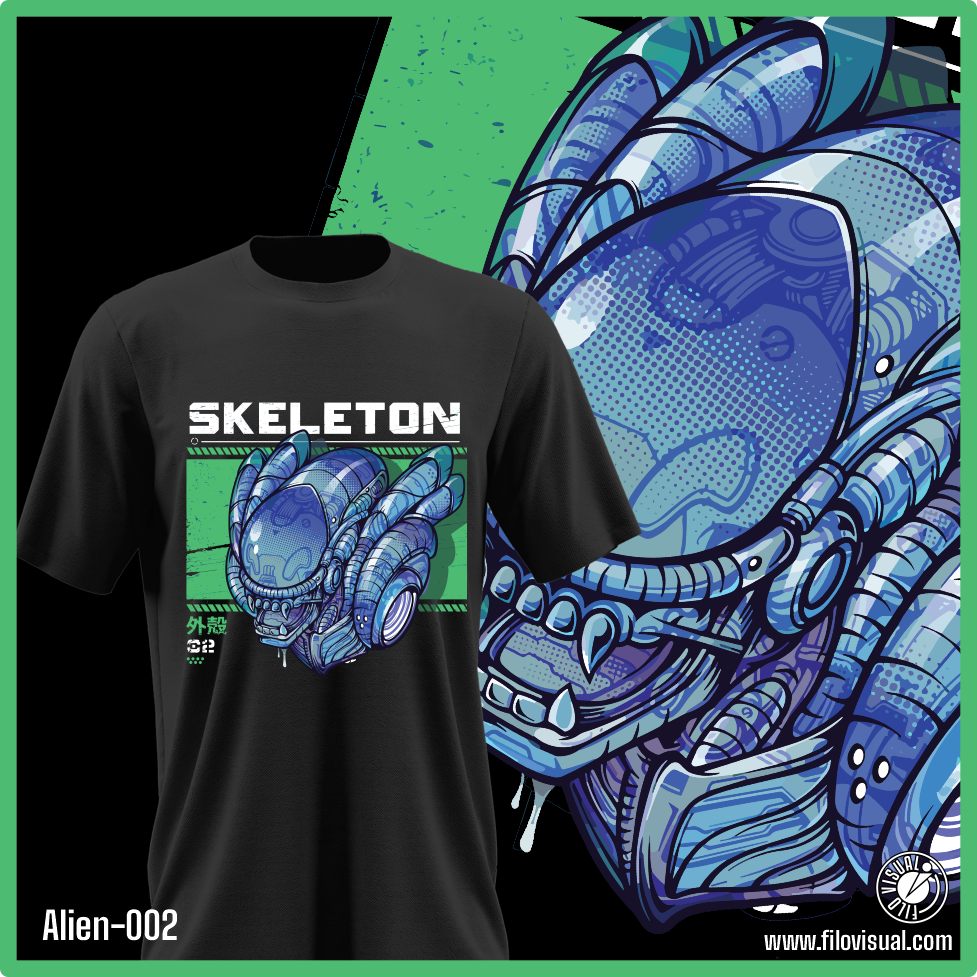 Alien-002 - Diseño de Alien - Remera de Algodón
