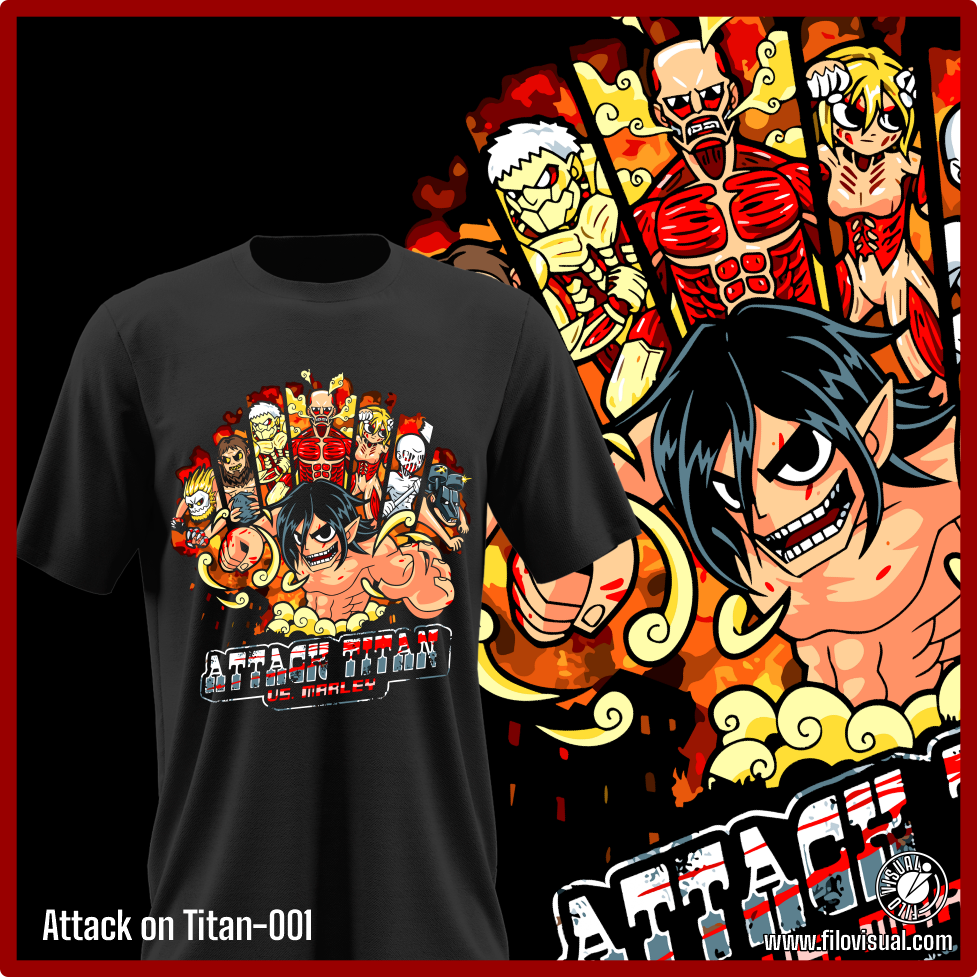 Attack on Titan-001 - Diseño de Attack on Titan - Remera de Algodón
