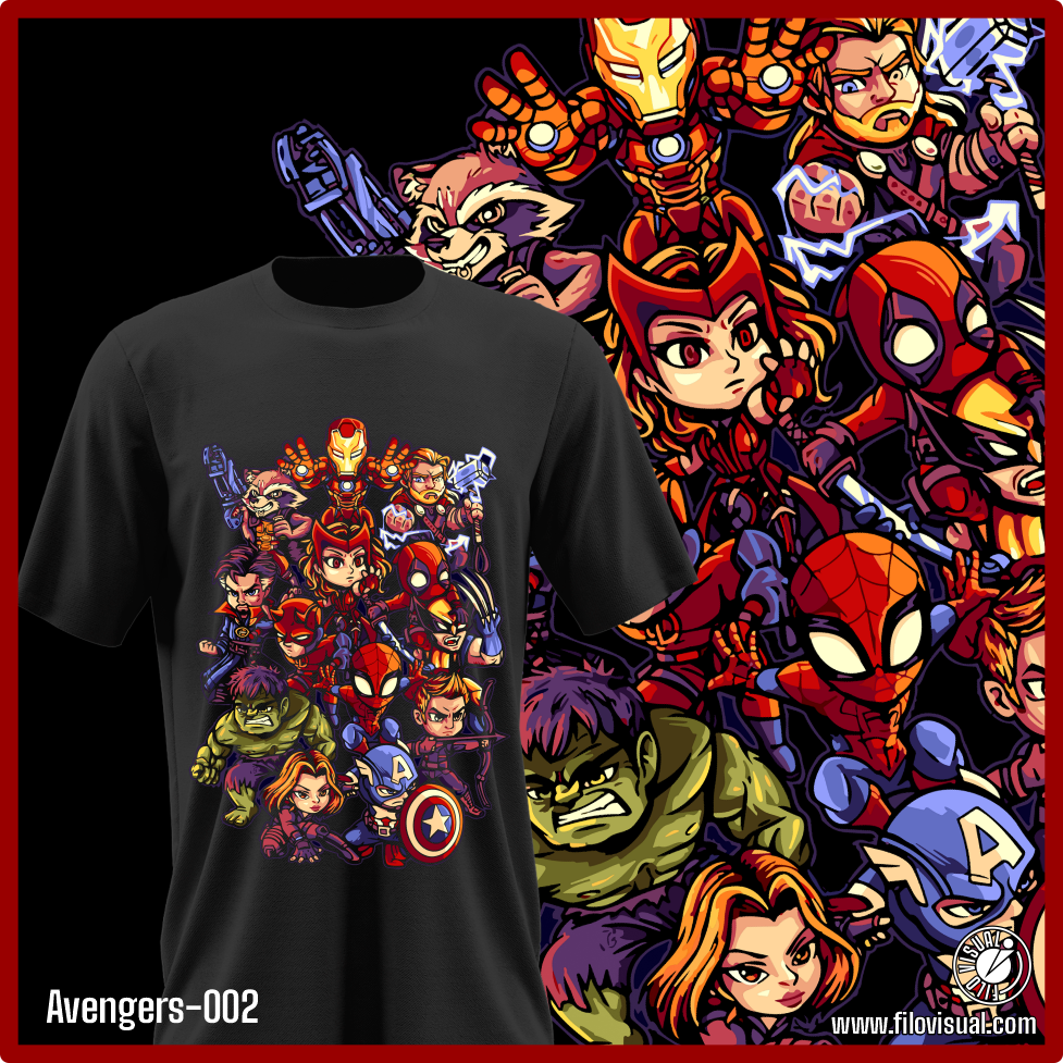Avengers-002 - Diseño de Avengers - Remera de Algodón