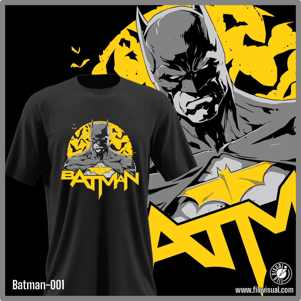 Batman-001 - Diseño de Batman - Remera de Algodón