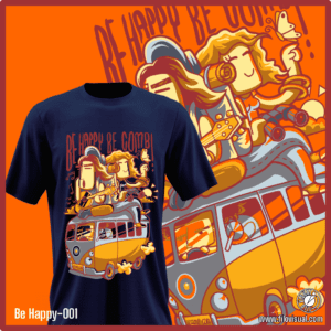 Be Happy-001 - Diseño Be Happy - Remera de Algodón