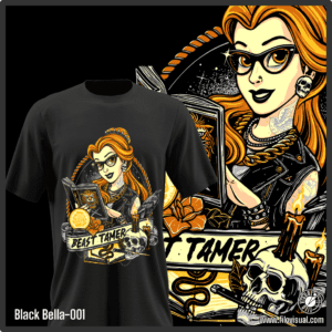 Black Bella-001 - Diseño de Black Bella - La Bella y la Bestia estilo Dark - Remera de Algodón