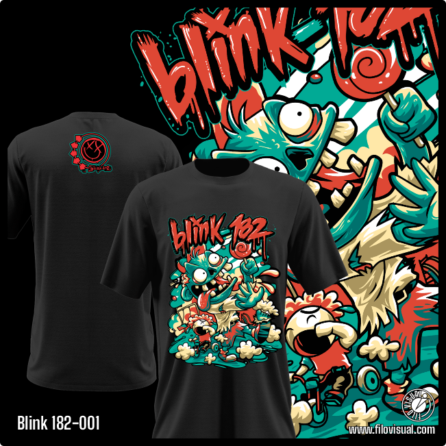 Blink 182-001 - Remera de Blink 182 - Algodón Estampado