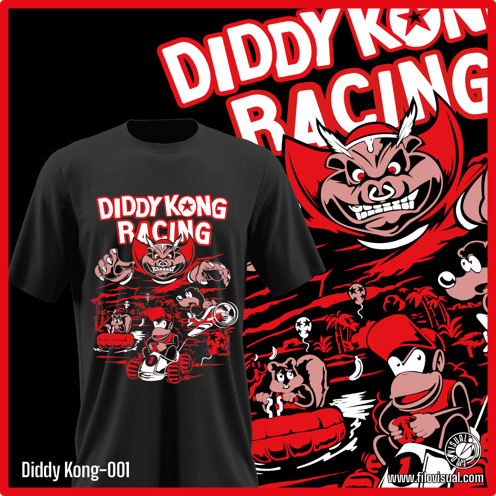 Diddy Kong-001 - Diseño de Diddy Kong - Remera de Algodón