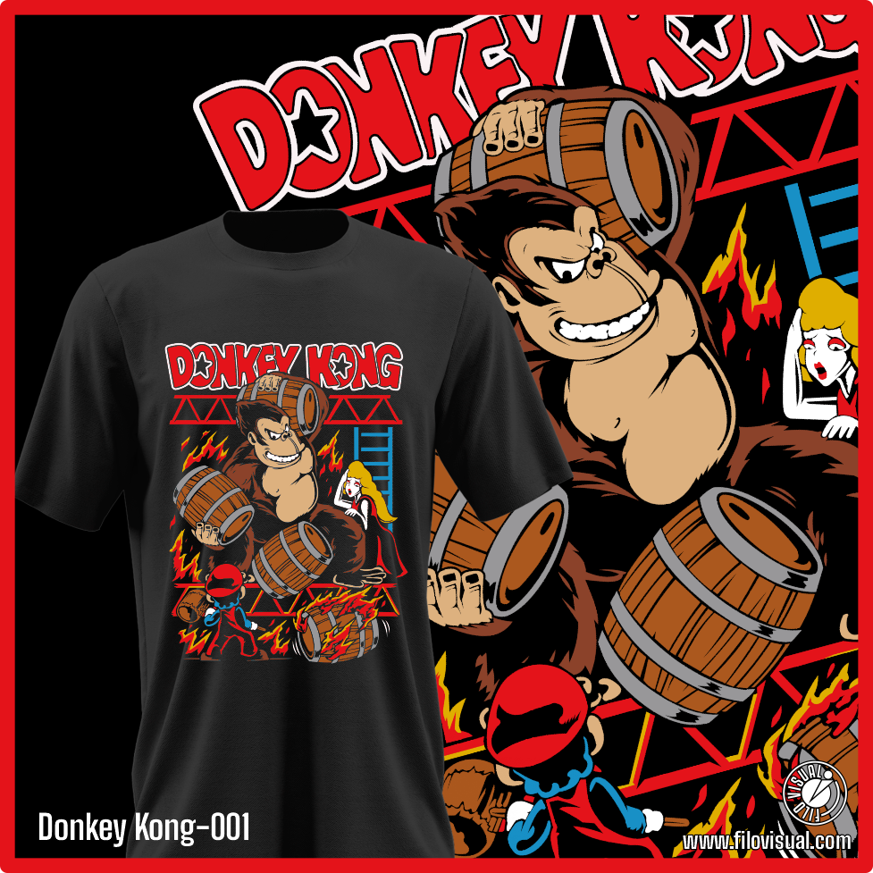 Donkey Kong-001 - Diseño de Donkey Kong - Remera de Algodón