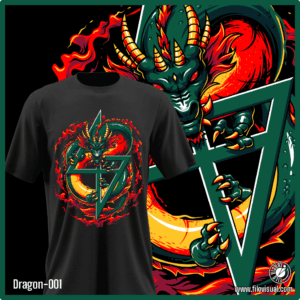 Dragon-001 - Diseño de Dragón - Remera de Algodón