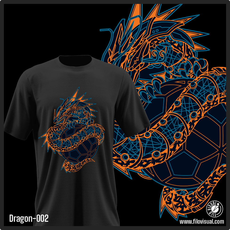 Dragon-002 - Diseño de Dragón - Remera de Algodón