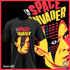 Gamer-002 - Diseño de Space Invaders - Remera de Algodón