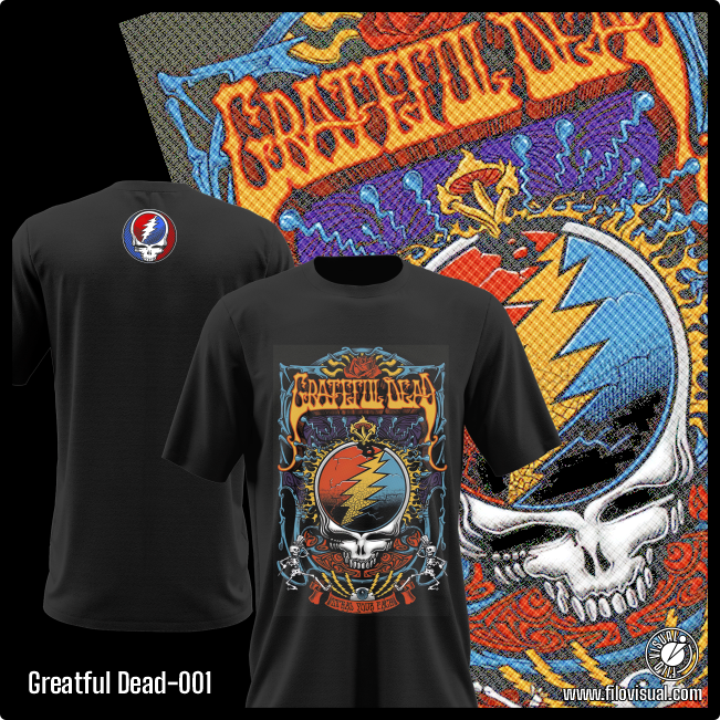 Greatful Dead-001 - Remera de Greatful Dead - Algodón Estampado