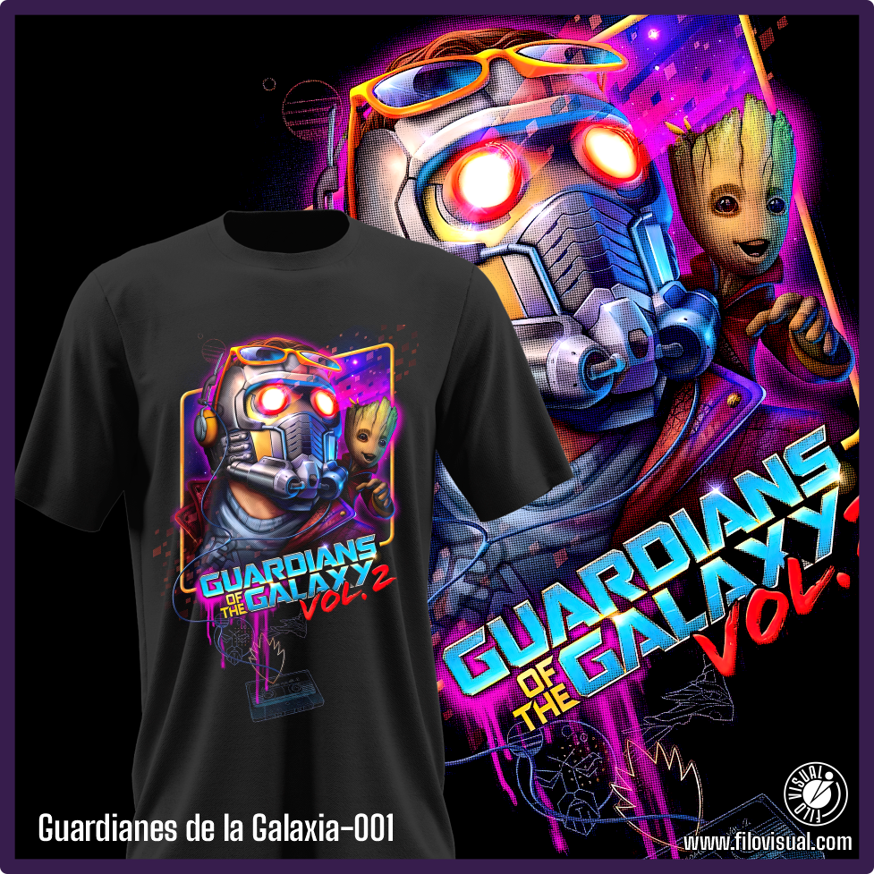 Guardianes de la Galaxia-001 - Diseño de Guardianes de la Galaxia - Remera de Algodón