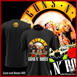 Guns and Roses-002 - Remera de Guns and Roses - Algodón Estampado