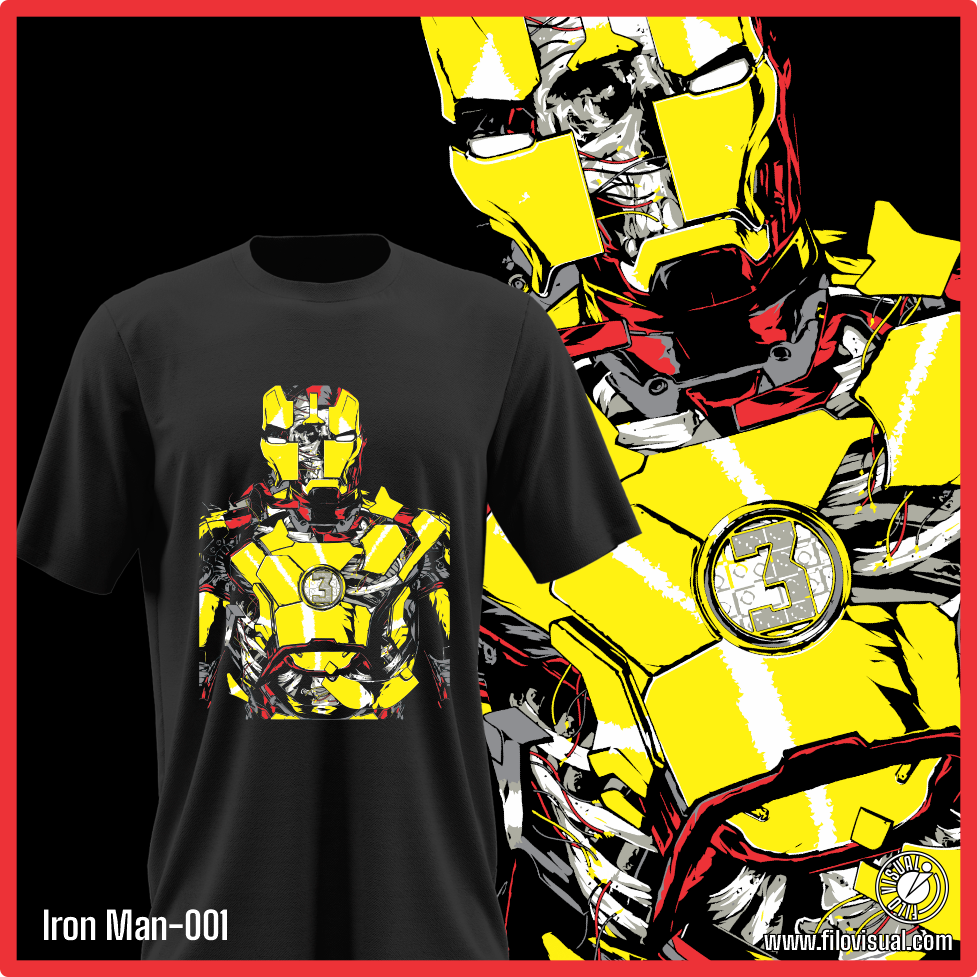Iron Man-001 - Diseño de Iron Man - Remera de Algodón