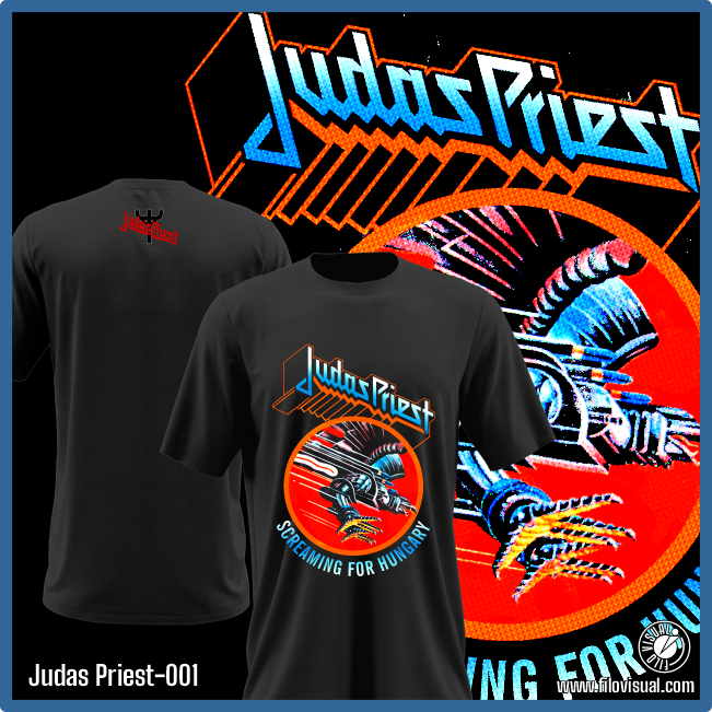 Judas Priest-001 - Remera de Judas Priest - Algodón Estampado