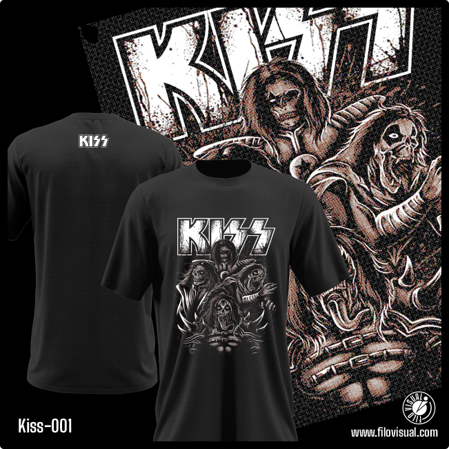 Kiss-001 - Remera de Kiss - Algodón Estampado