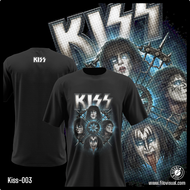 Kiss-003 - Remera de Kiss - Algodón Estampado