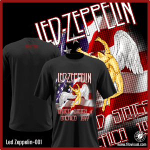 Led Zeppelin-001 - Remera de Led Zeppelin - Algodón Estampado