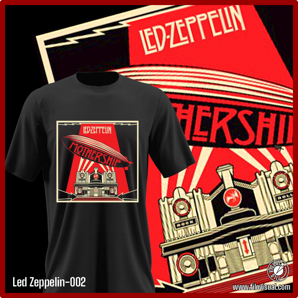 Led Zeppelin-002 - Remera de Led Zeppelin - Algodón Estampado