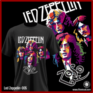 Led Zeppelin-005 - Remera de Led Zeppelin - Algodón Estampado