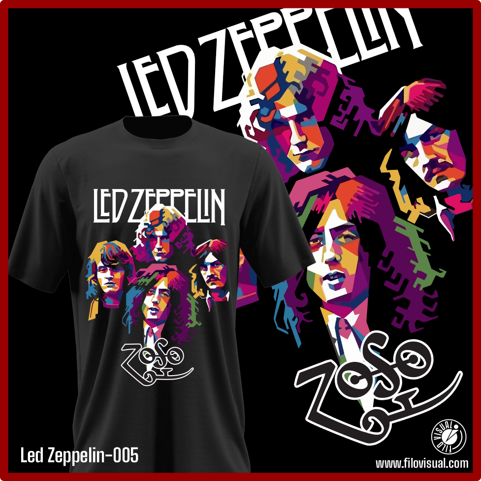 Led Zeppelin-005 - Remera de Led Zeppelin - Algodón Estampado