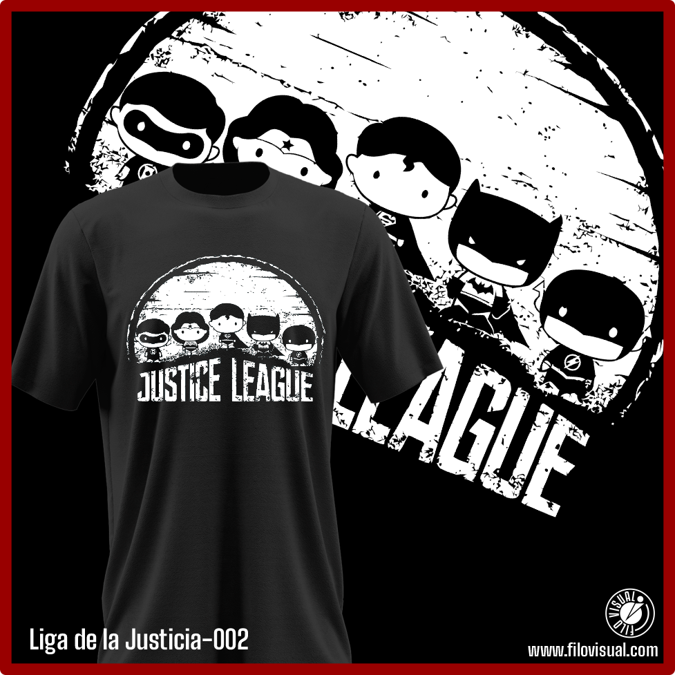 Liga de la Justica-002 - Diseño de Liga de la Justica - Remera de Algodón