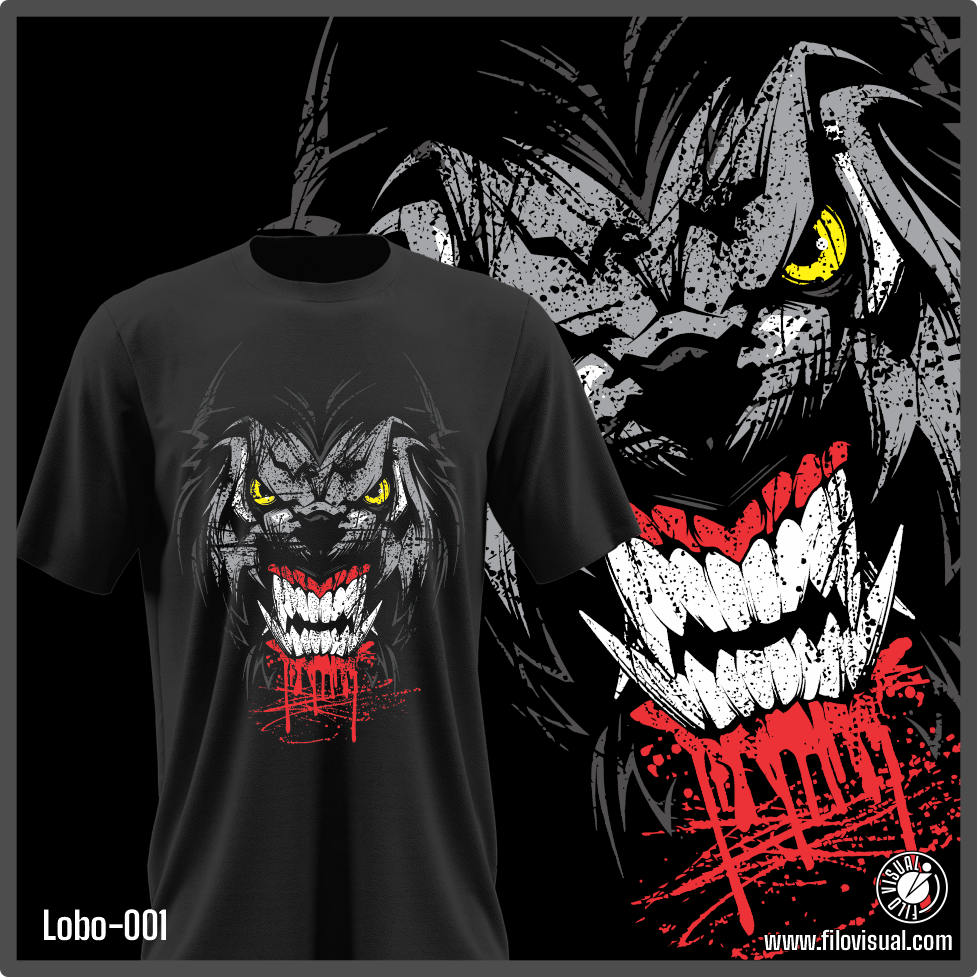 Lobo-001 - Diseño de Lobo - Remera de Algodón