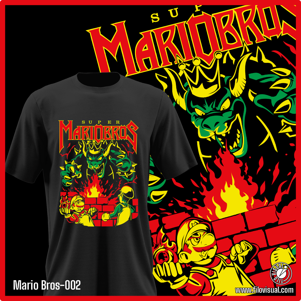 Mario Bros-002 - Diseño de Mario Bros - Remera de Algodón