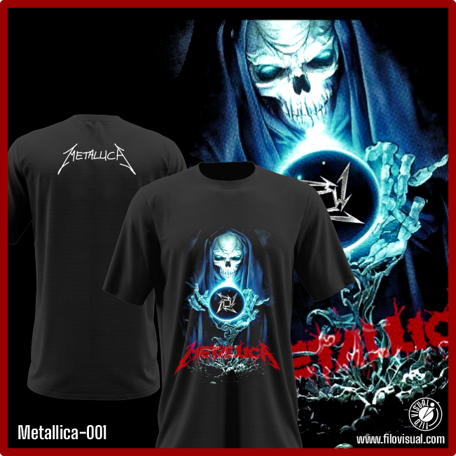 Metallica-001 - Remera de Metallica - Algodón Estampado