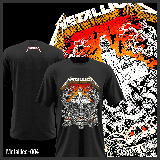 Metallica-004 - Remera de Metallica - Algodón Estampado