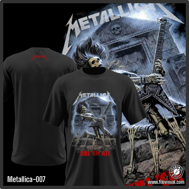 Metallica-007 - Remera de Metallica - Algodón Estampado