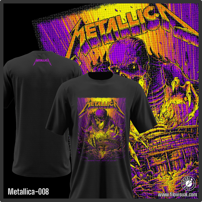 Metallica-008 - Remera de Metallica - Algodón Estampado