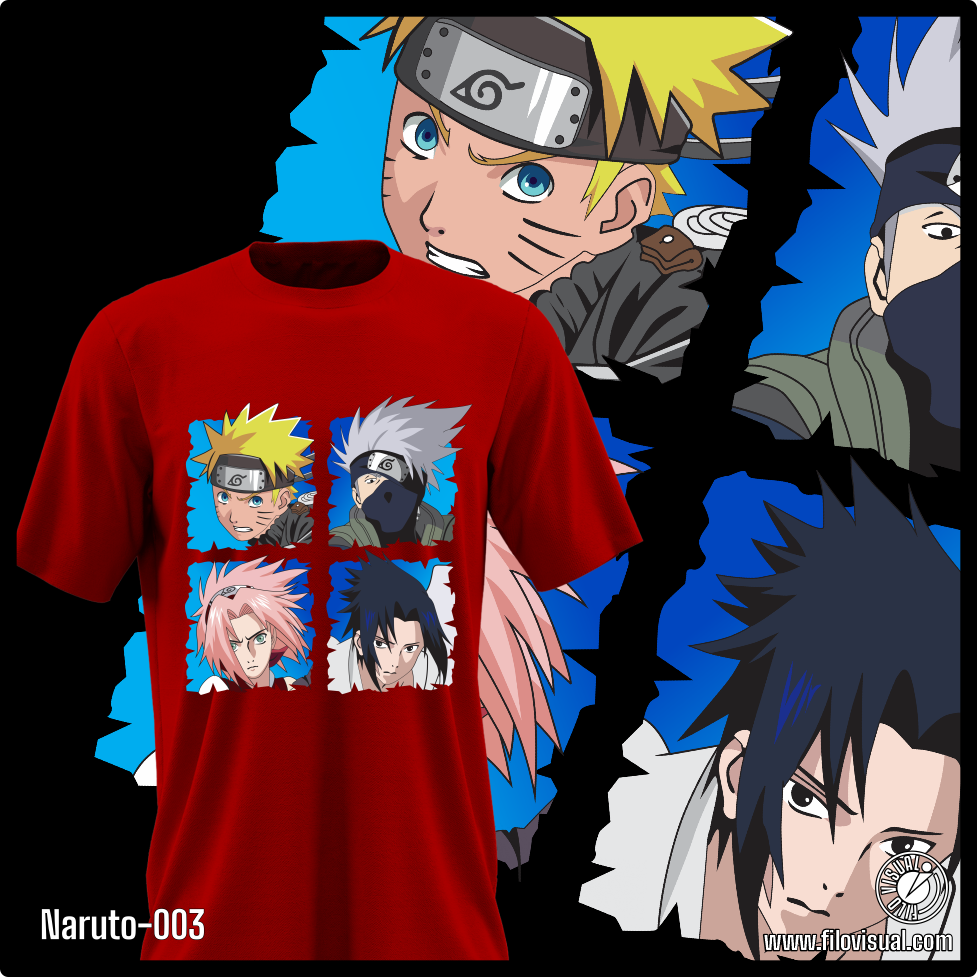 Naruto-003 - Diseño de Naruto - Remera de Algodón