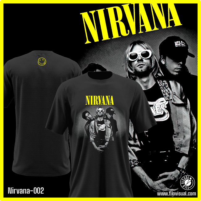 Nirvana-002 - Remera de Nirvana - Algodón Estampado