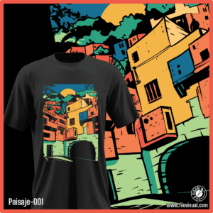 Paisaje-001 - Diseño de Paisaje Urbano Arte - Remera de Algodón