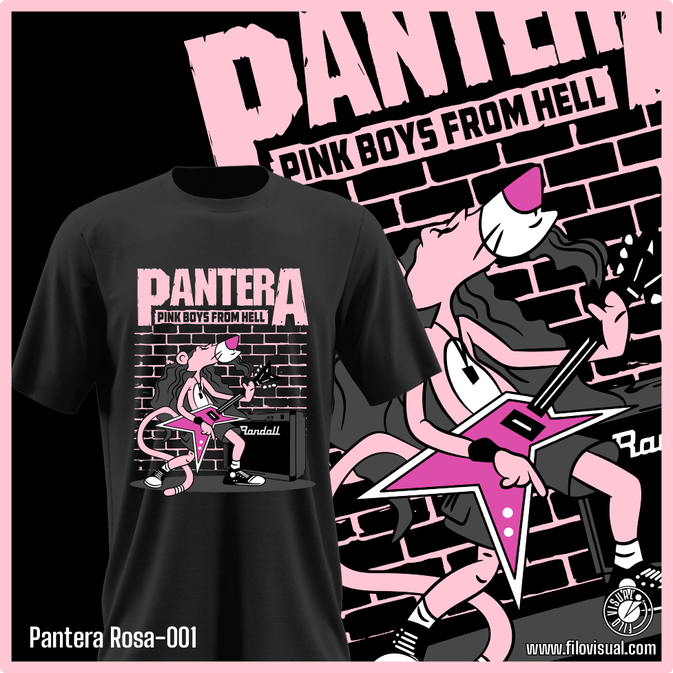 Pantera Rosa-001 - Diseño de Pantera Rosa - Remera de Algodón