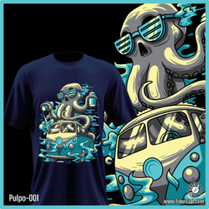 Pulpo-001 - Diseño de Pulpo - Remera de Algodón
