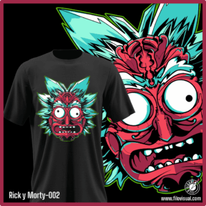 Rick y Morty-002 - Diseño de Rick y Morty - Remera de Algodón
