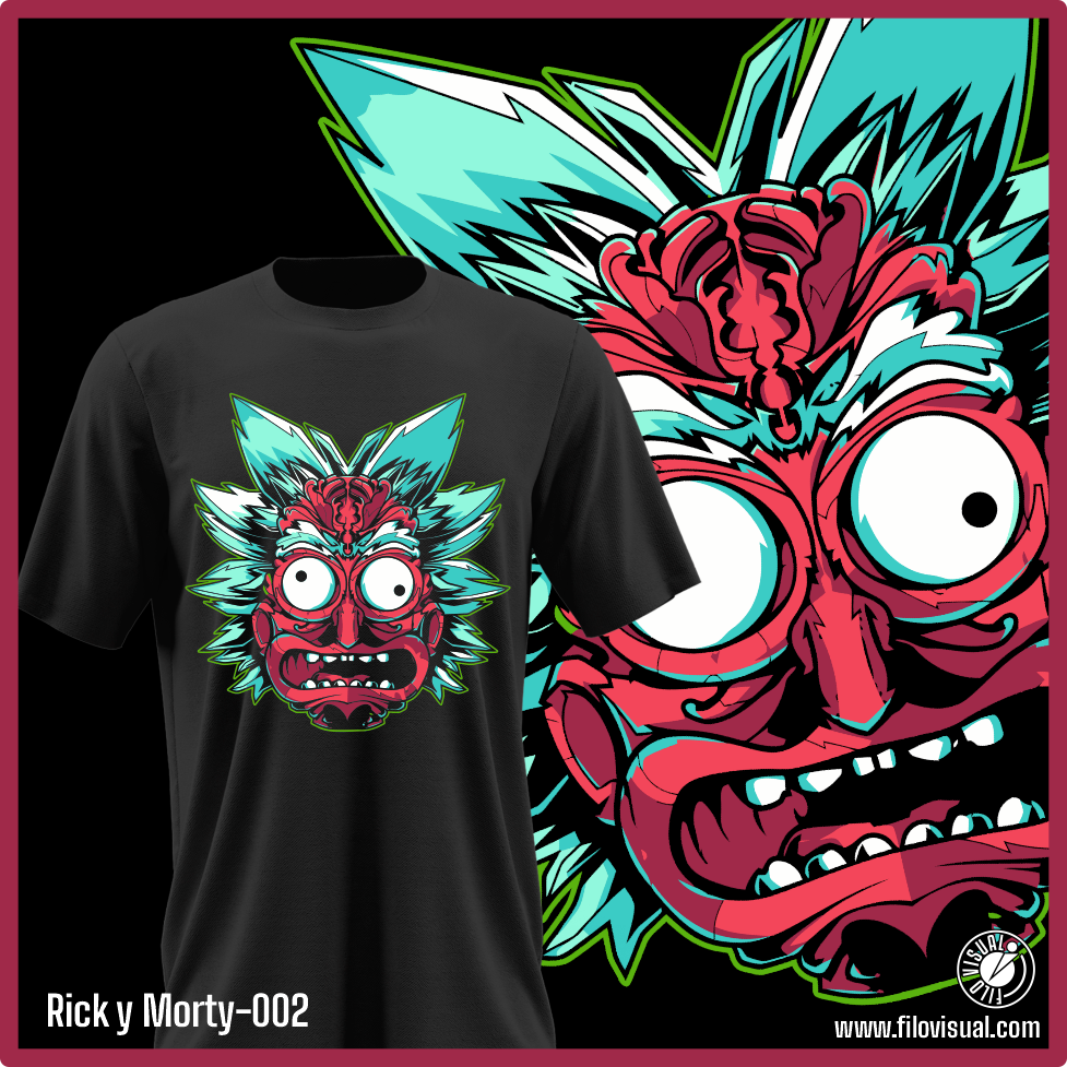 Rick y Morty-002 - Diseño de Rick y Morty - Remera de Algodón